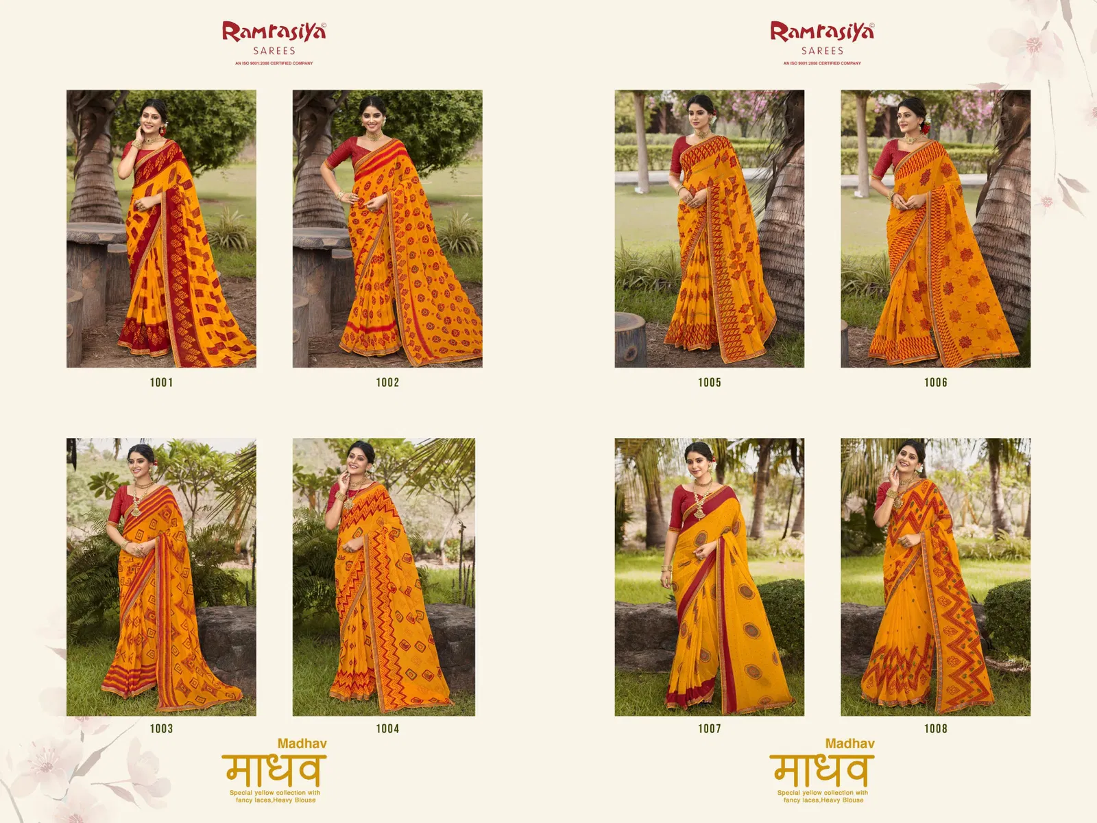 Ramrasiya Madhav Fancy Georgette With Lace Wokred Saree Collection