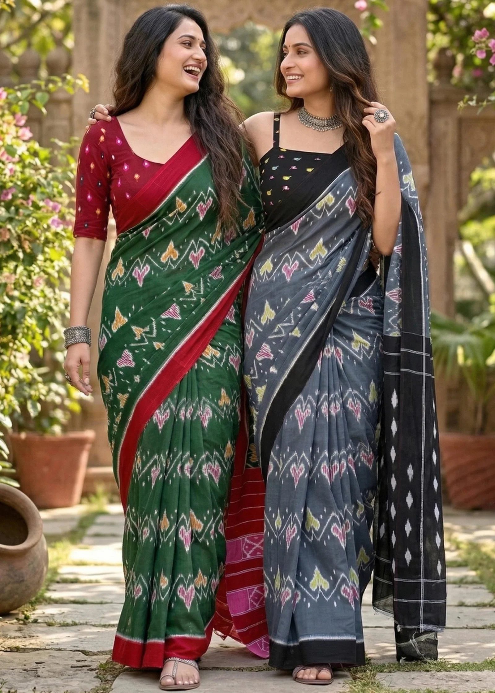 Sm Yami 17 mulmulm Cotton Ikkat Print Cotton Sarees Lunching