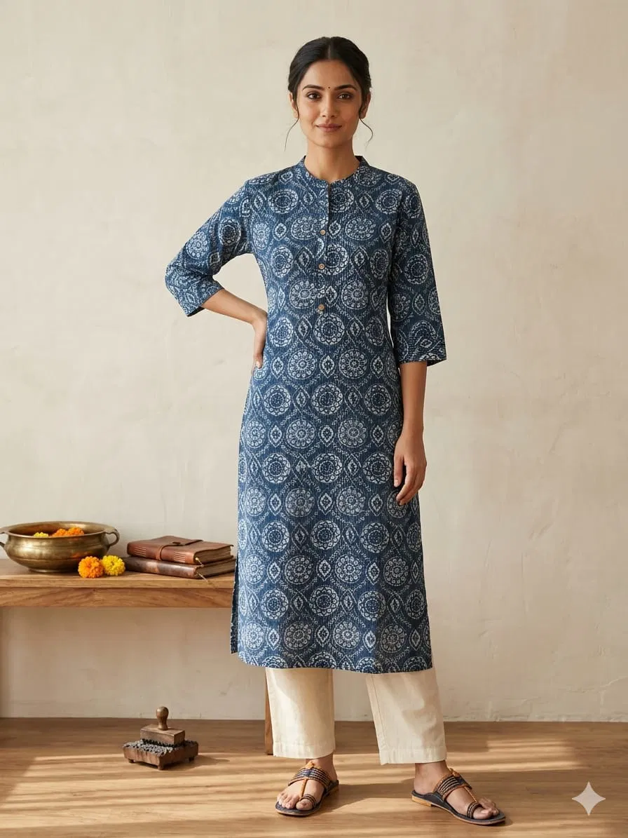 Naisha K 795 Cotton With Thread Weaving Kurti Collection