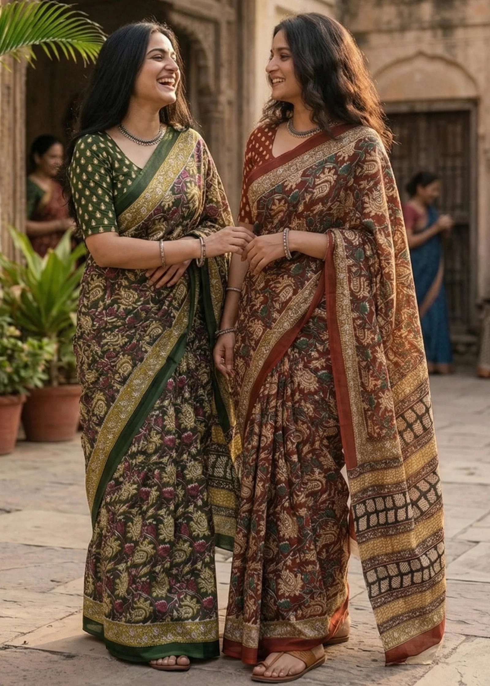 Sm Yami 19 Soft Mulmul Cotton Hand Block Print Sarees