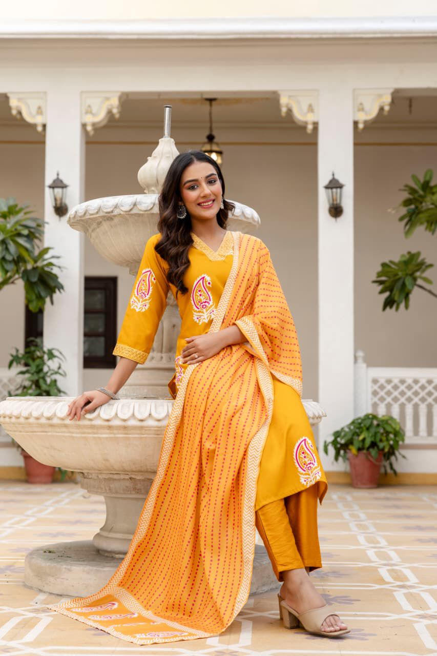 NCO 139 Viscose Rayon Sequins Embroidery Kurti Bottom With Dupatta