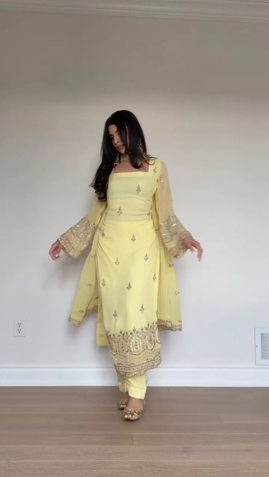 Glory 5947 Faux Gorgette Top Pant With Dupatta