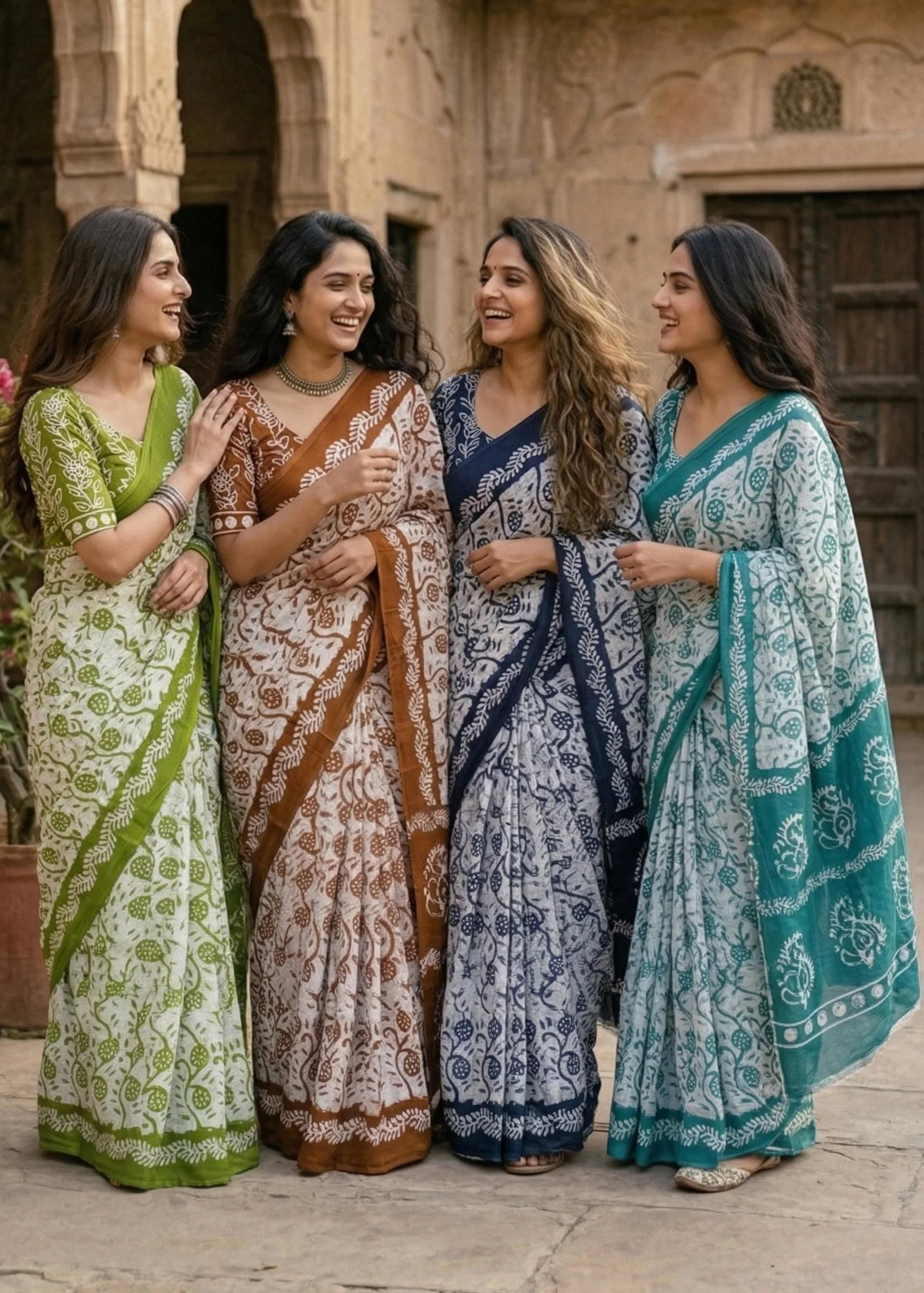 Sm Yami 20 Soft Pure Cotton Batik Print Sarees