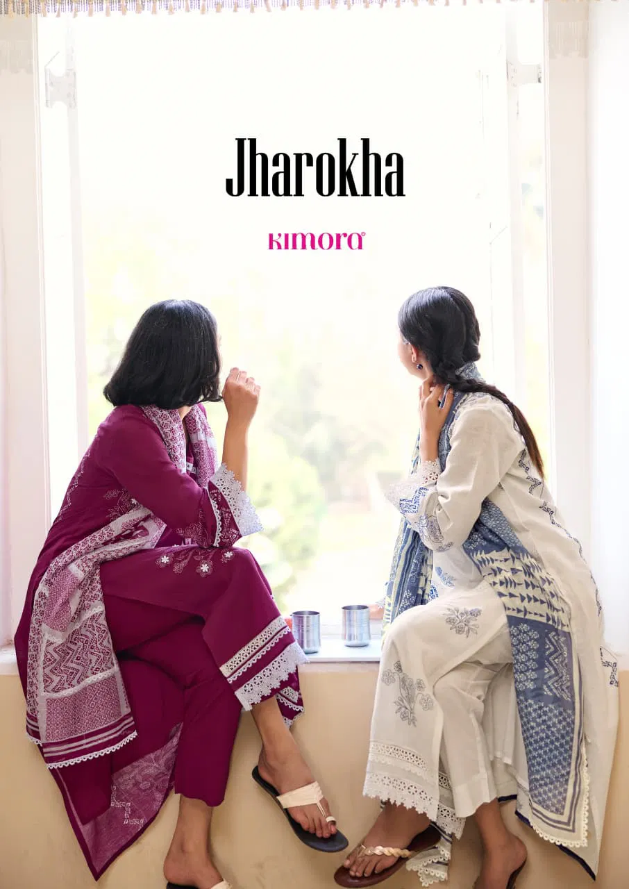 Kimora Jharokha 69 Cotton With Resham Embroidered Salwar Kameez