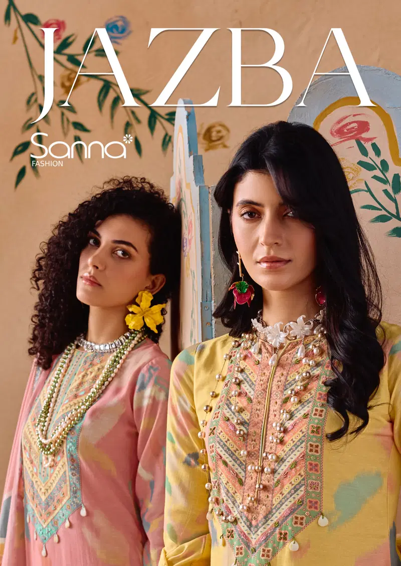Sadhana Jabza Linen Digital Print With Khatli Worked Salwar Kameez Collection
