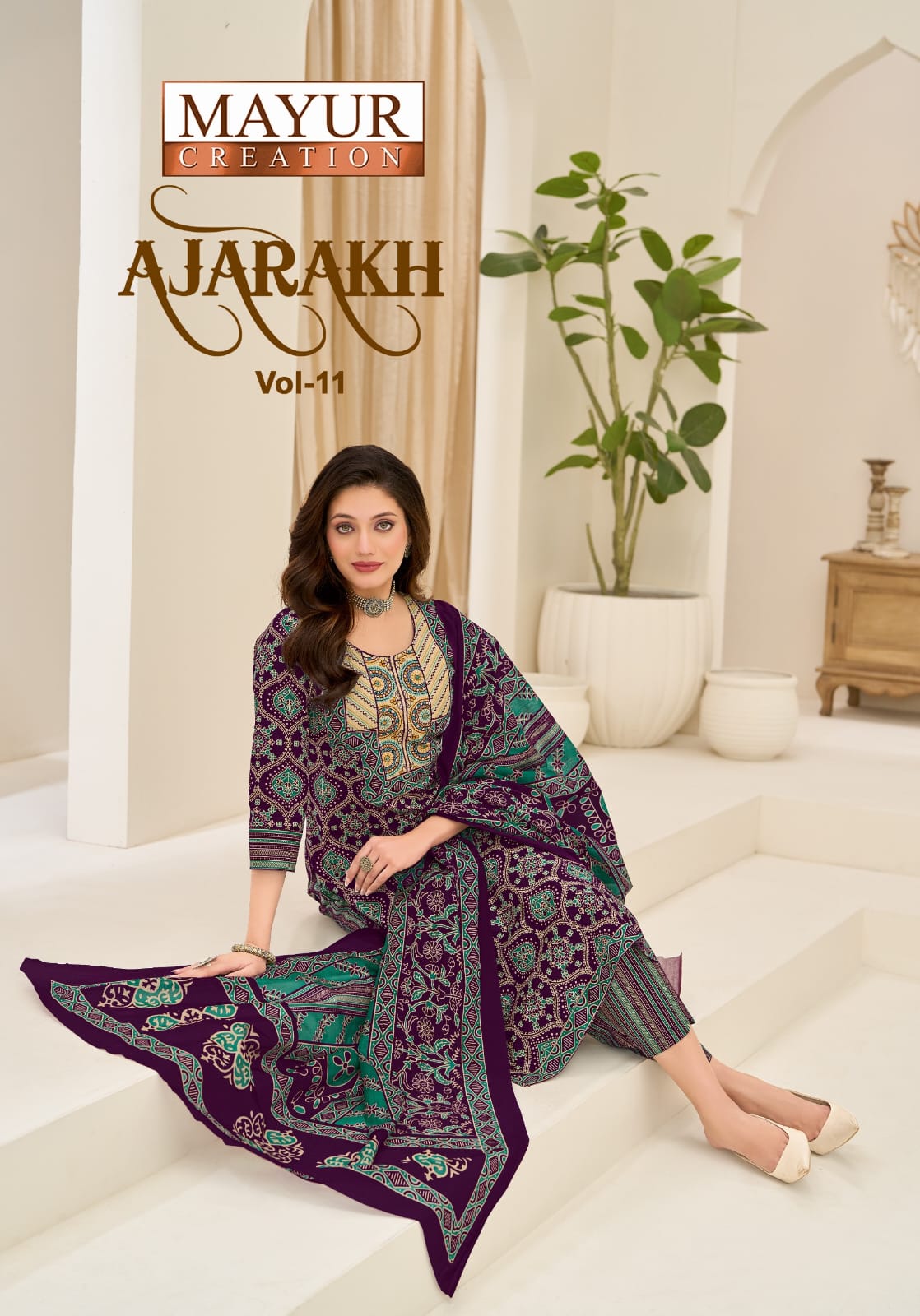 Mayur Ajarakh Vol 11 Readymade Cotton Printed Kurti Pant With Dupatta
