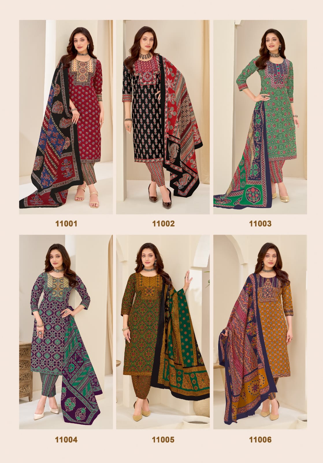 Mayur Ajarakh Vol 11 Readymade Cotton Printed Kurti Pant With Dupatta
