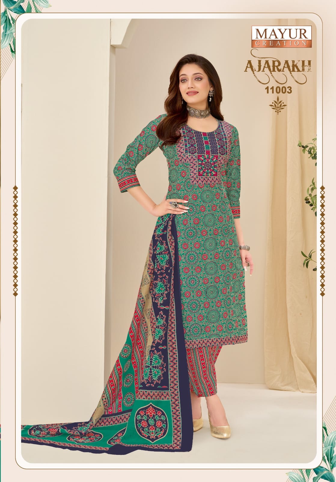 Mayur Ajarakh Vol 11 Readymade Cotton Printed Kurti Pant With Dupatta
