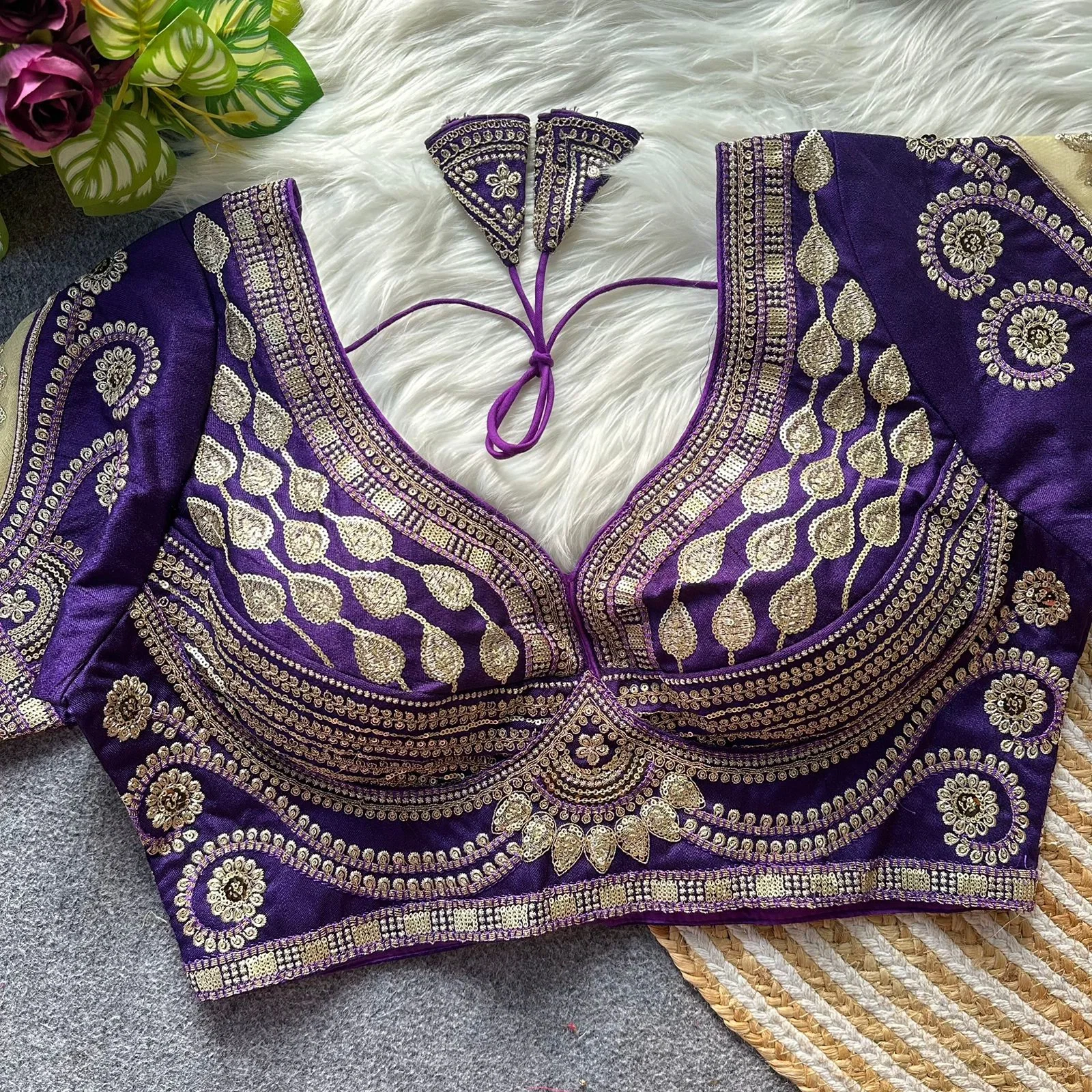 Ruh Ranicutwork Italian Silk Gold JAri Work Bridal Blouse