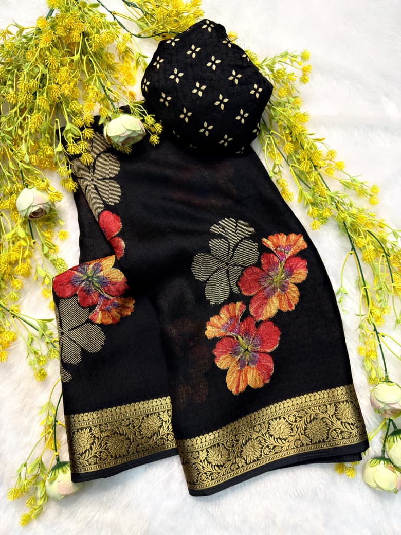 SF New Ajrakh Georgette Saree