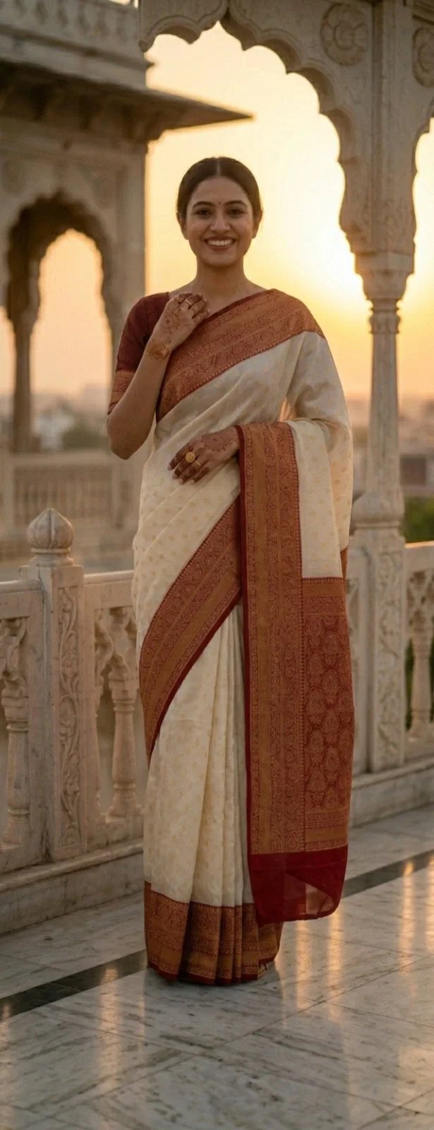 Aab White Mukhmal Soft Lichi Art Silk With Beautiful Rich Pallu Saree