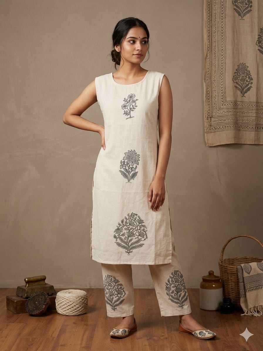 Naisha K 754 Vol 3 Cotton Flex Printed Sleeveless Kurti Plazzo With Shrug Collection