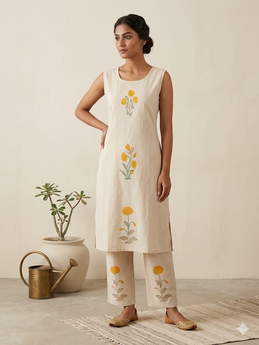 Naisha K 754 Vol 3 Cotton Flex Printed Sleeveless Kurti Plazzo With Shrug Collection