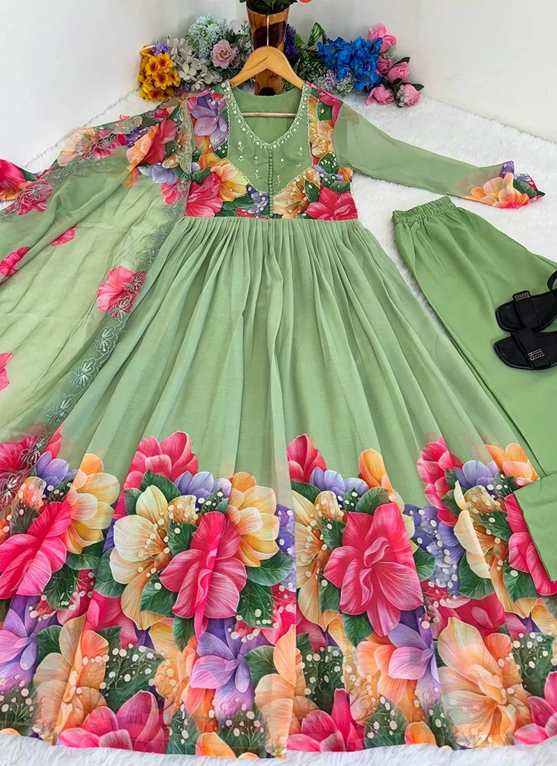 Lekha Kesari 1899 Designer georgette Anarkali Readymade