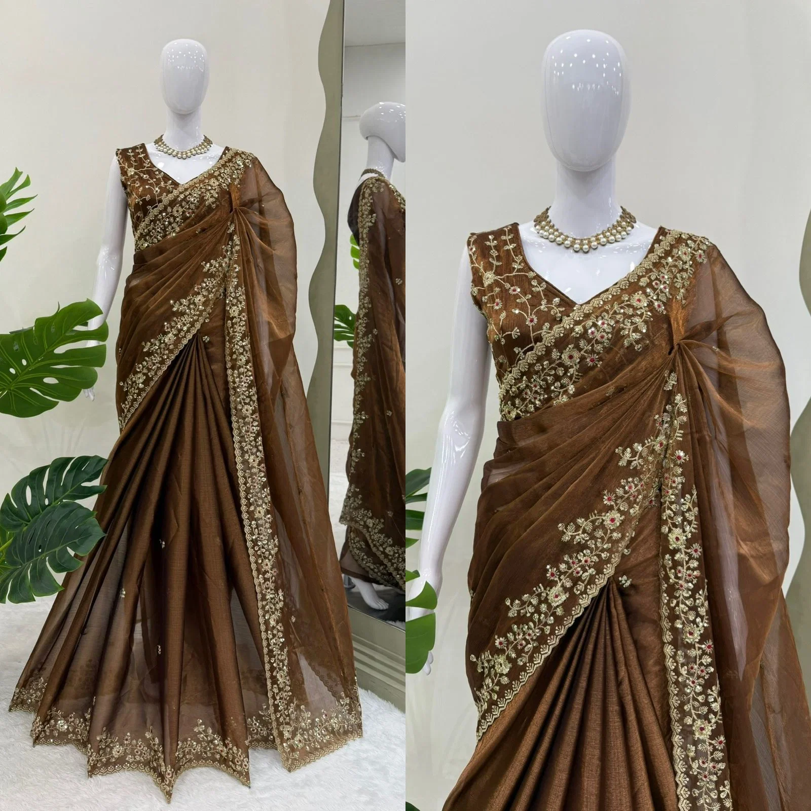 Glory KD 593 Barbari Silk With Sequnce Work Saree