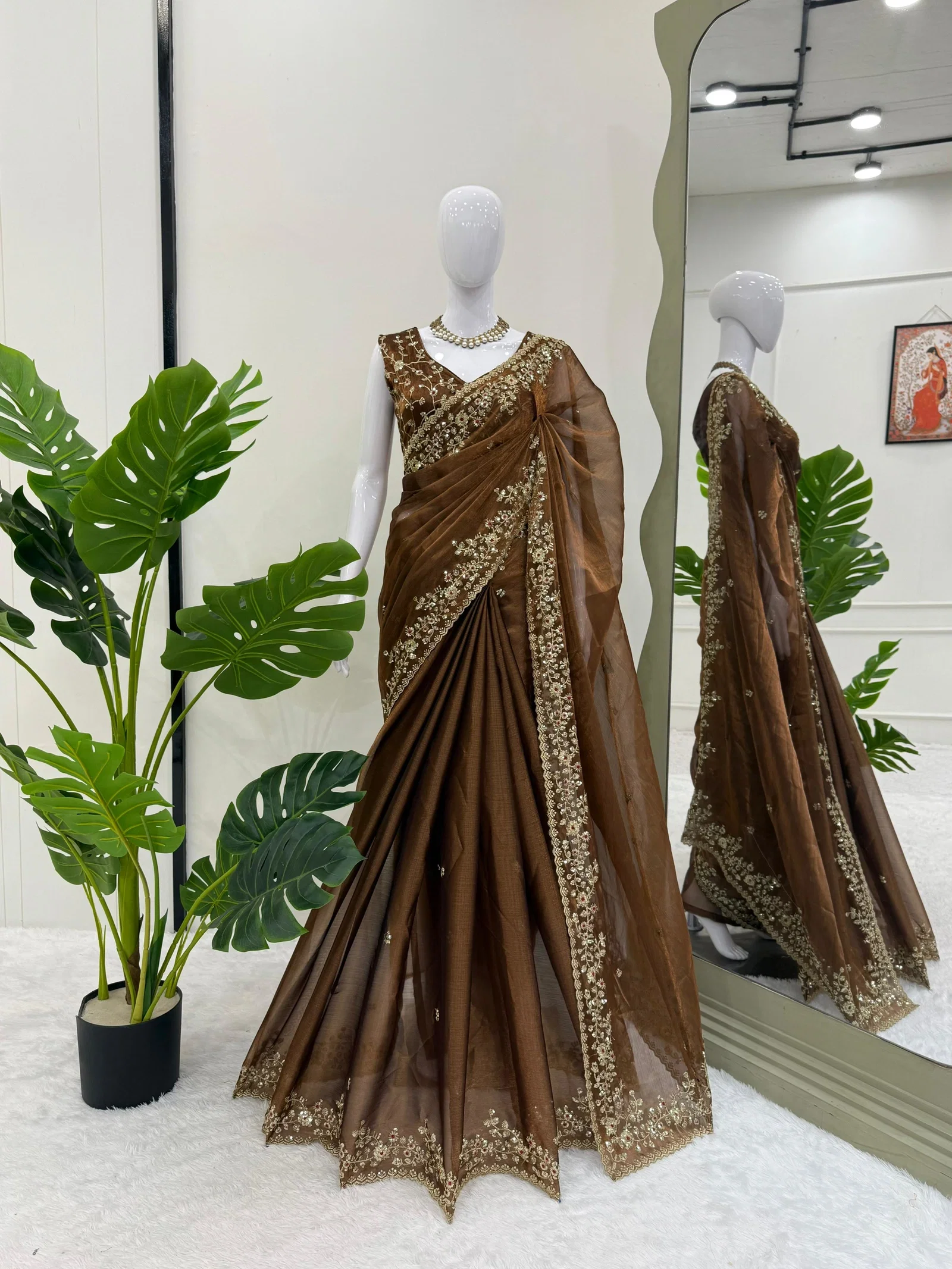 Glory KD 593 Barbari Silk With Sequnce Work Saree