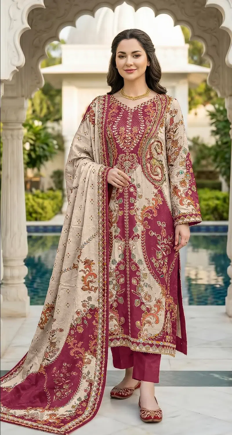 Shree Kt 334 Viscose Maslin Digital Printed Salwar Kameez