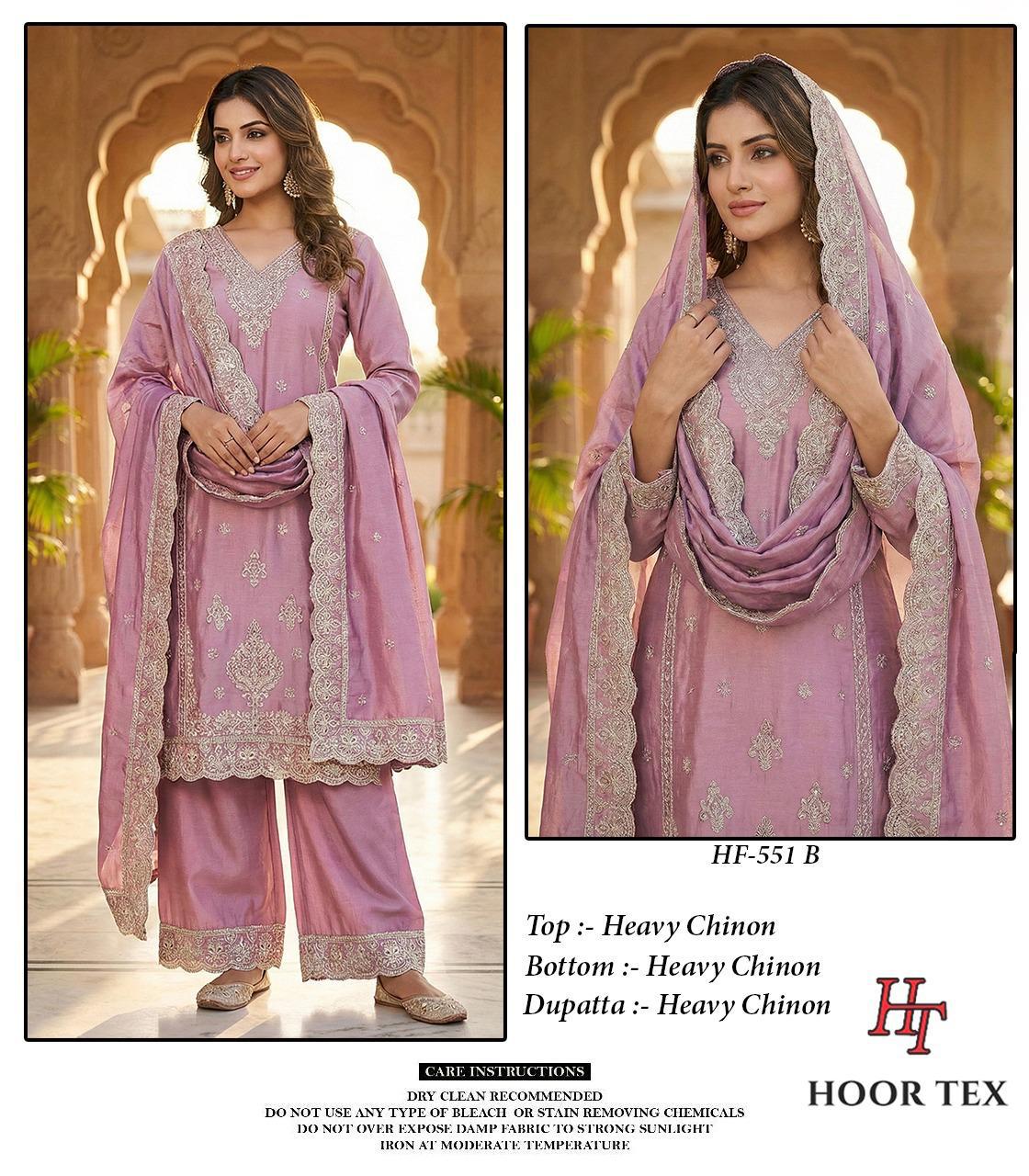 Hoor Tex Hf 551 A to D Heavy Chinon Pakistani Readymade Collection