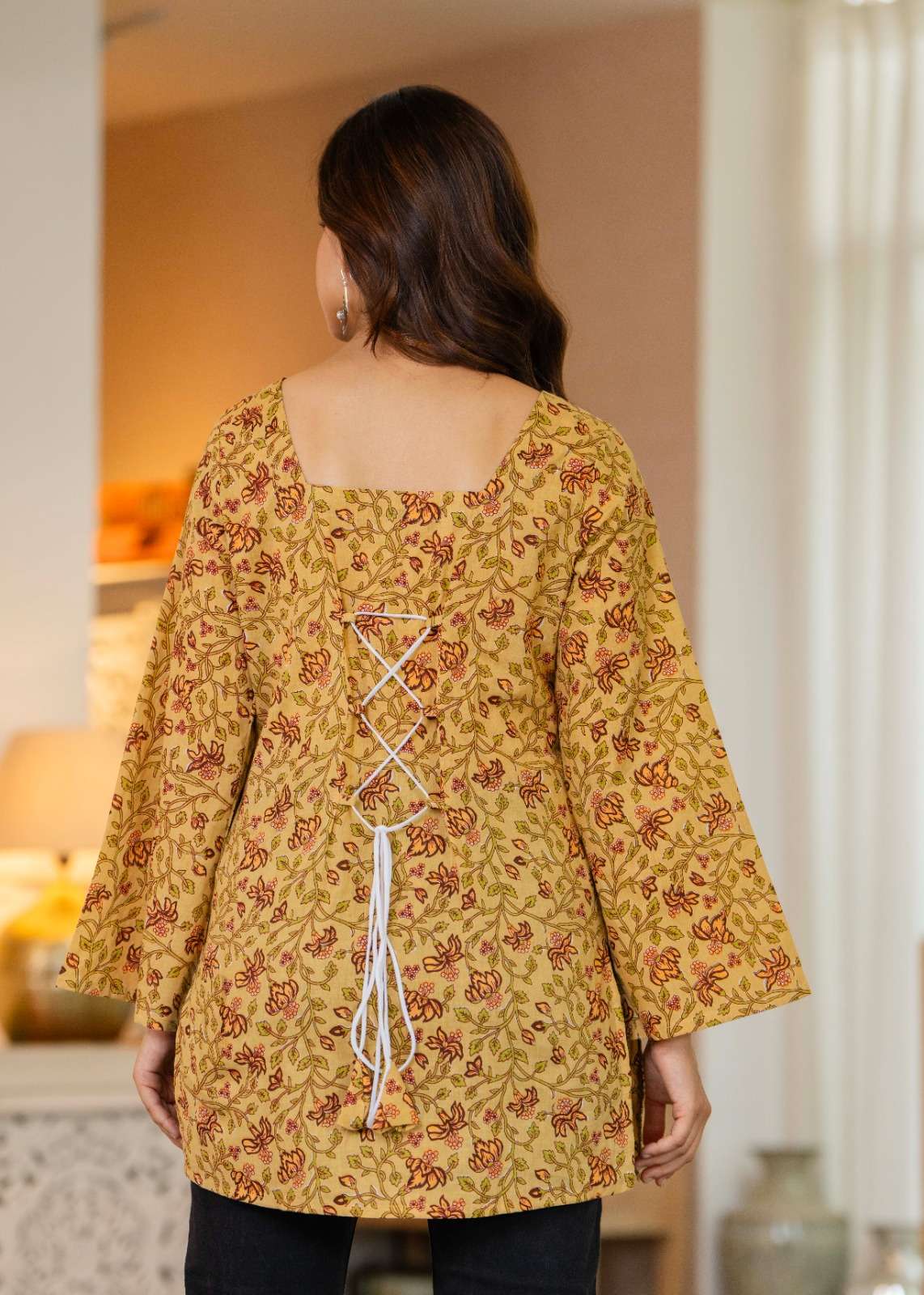 Fabf K 453 Cotton Printed Printed Tunic Style Top