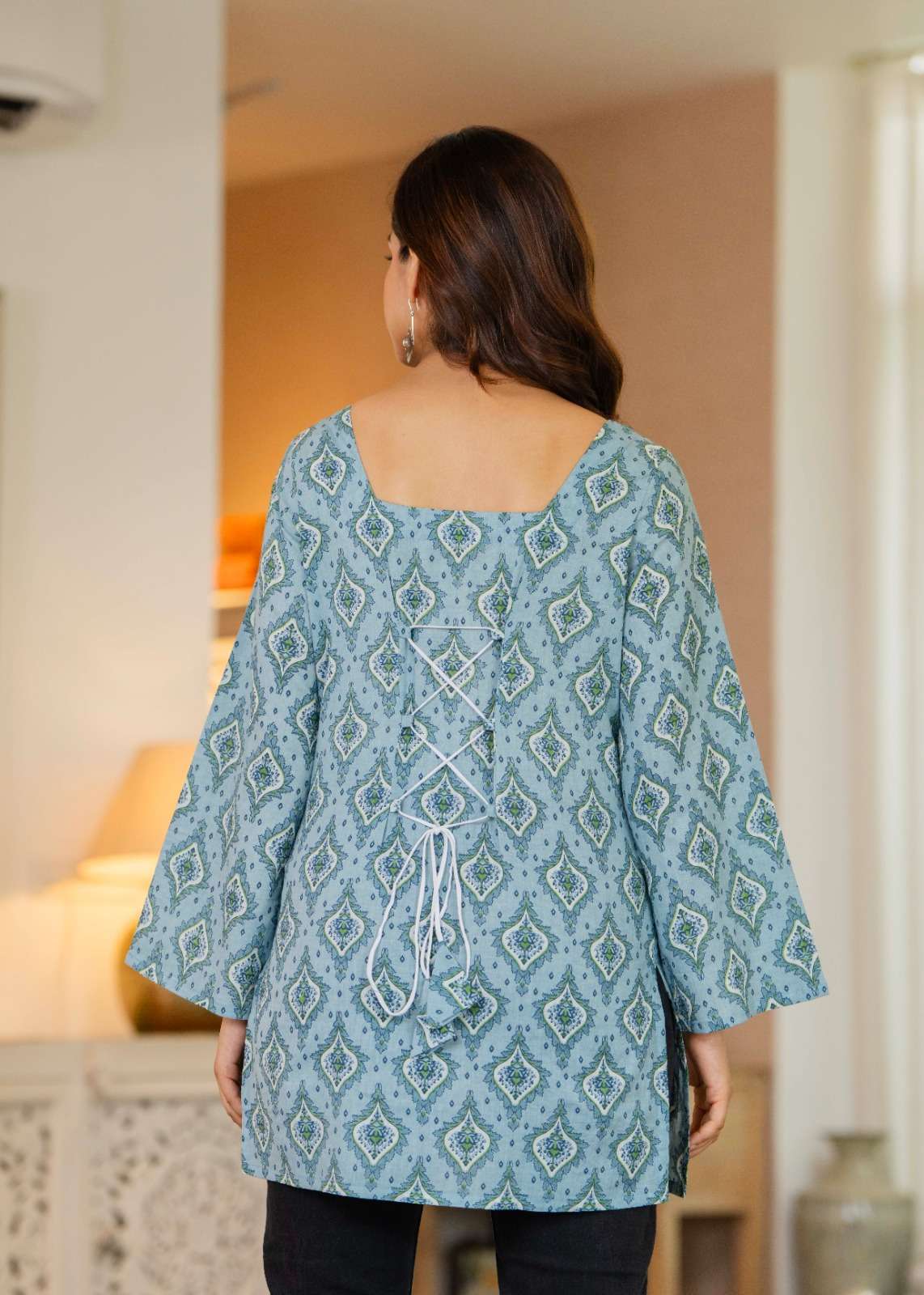 Fabf K 453 Cotton Printed Printed Tunic Style Top