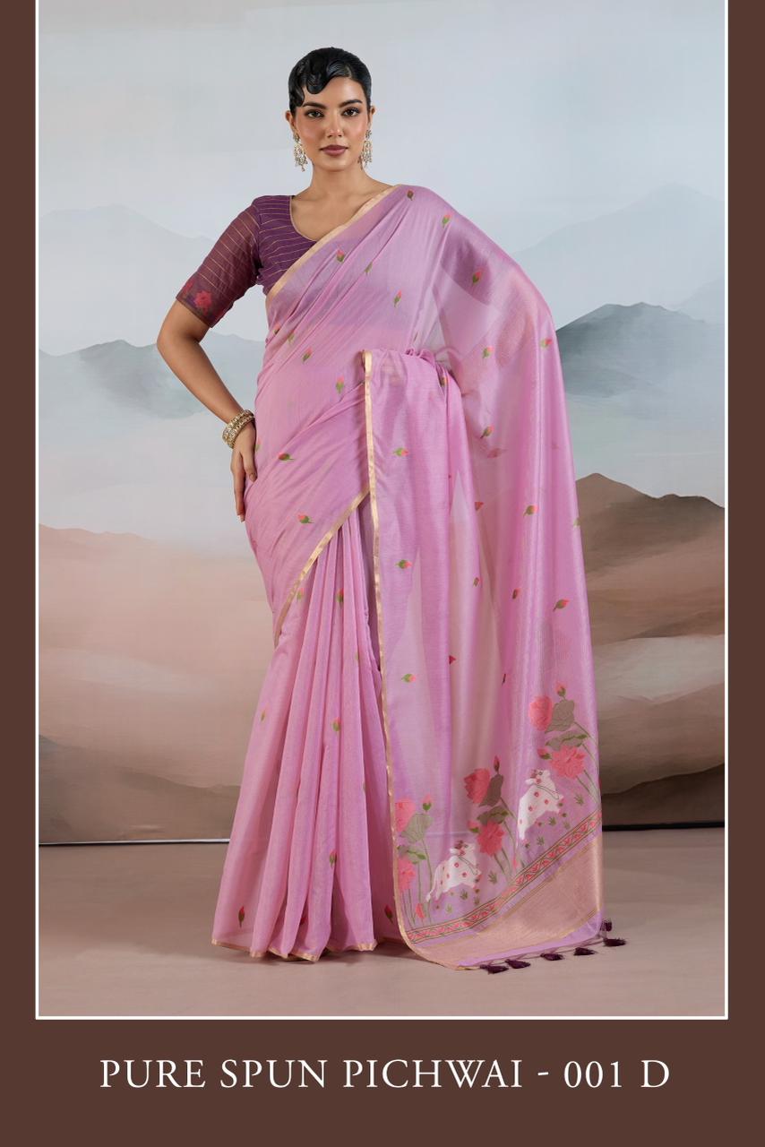 Gf Pure Spun Pichwai Spun Cotton Handloom Weaving Saree