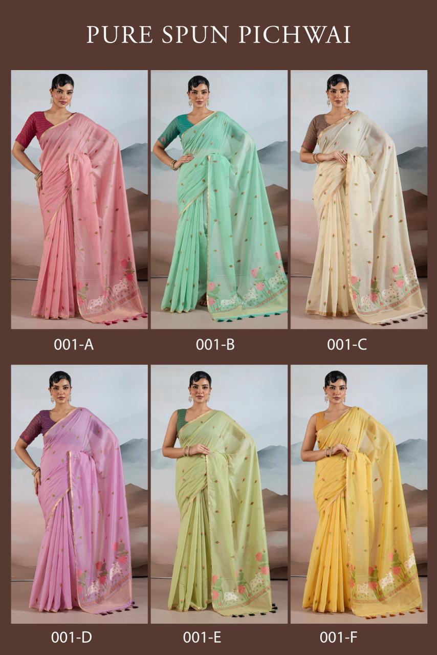 Gf Pure Spun Pichwai Spun Cotton Handloom Weaving Saree