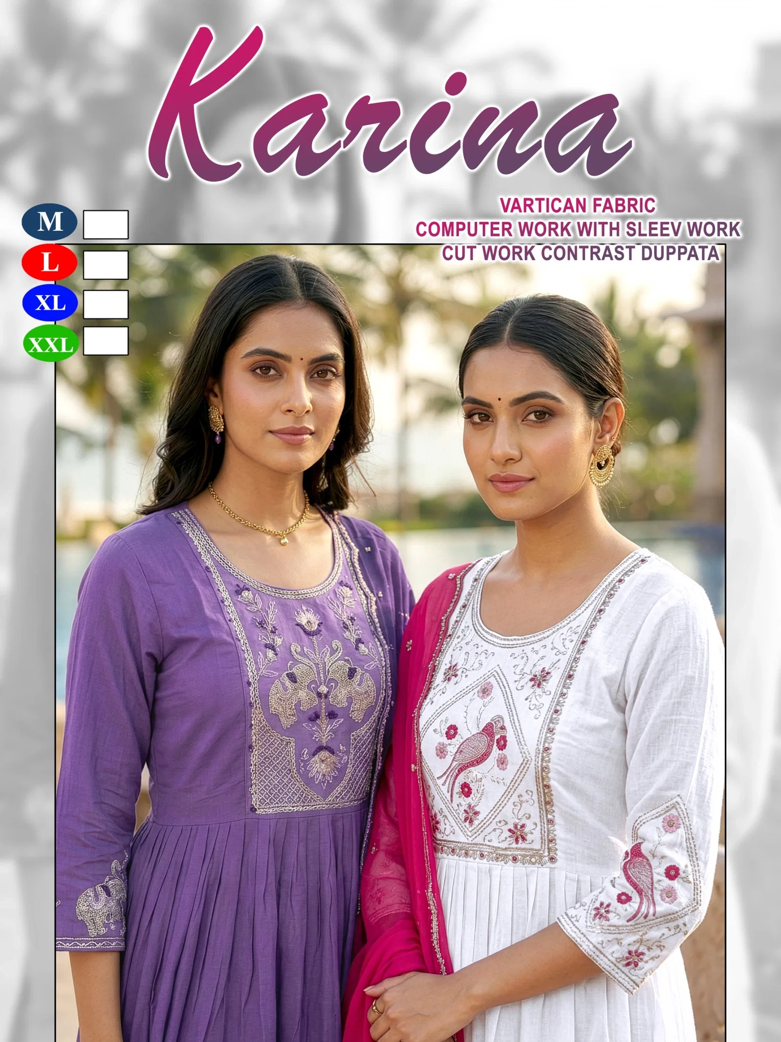 Dnp Karina Vertican Kurti Pant And Dupatta