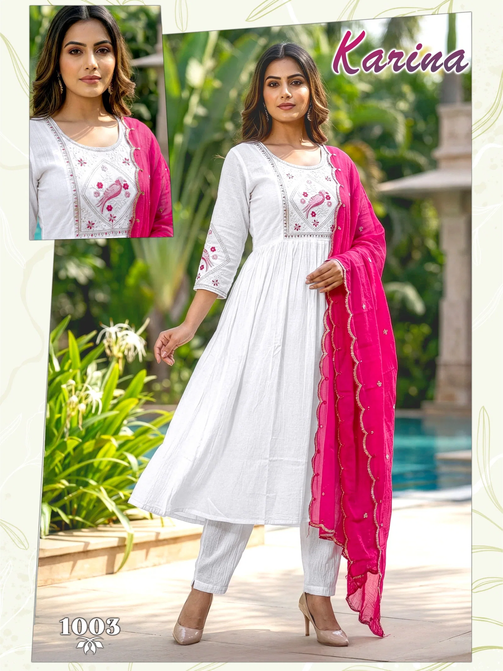 Dnp Karina Vertican Kurti Pant And Dupatta
