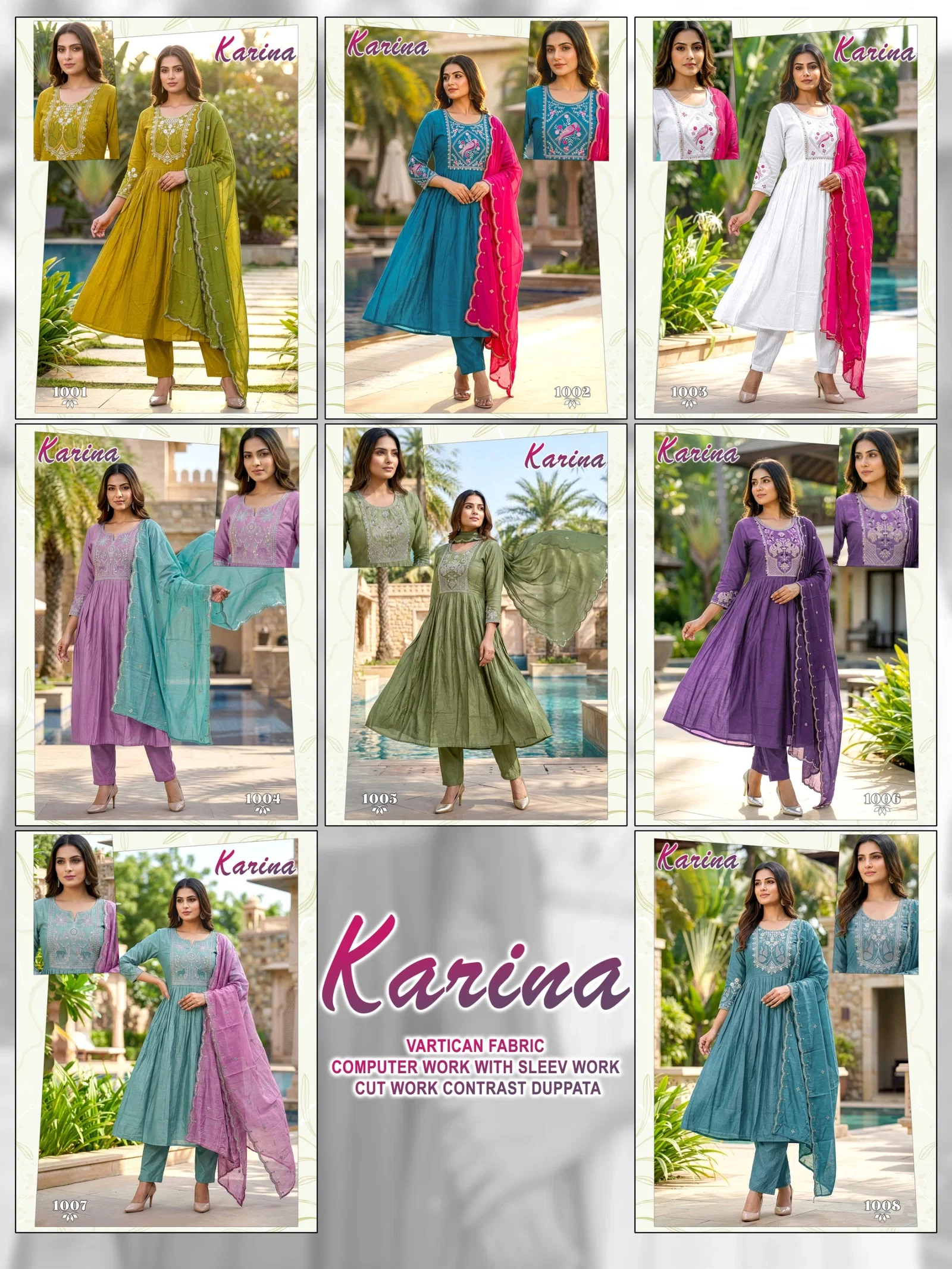 Dnp Karina Vertican Kurti Pant And Dupatta