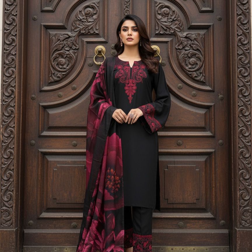 Glory 6002 Cotton Rayon Top And Pant With Dupatta