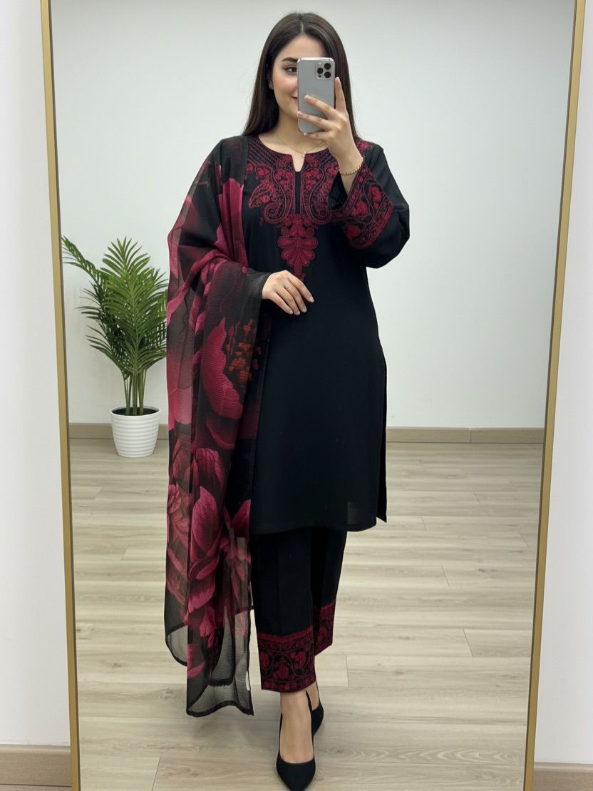 Glory 6002 Cotton Rayon Top And Pant With Dupatta