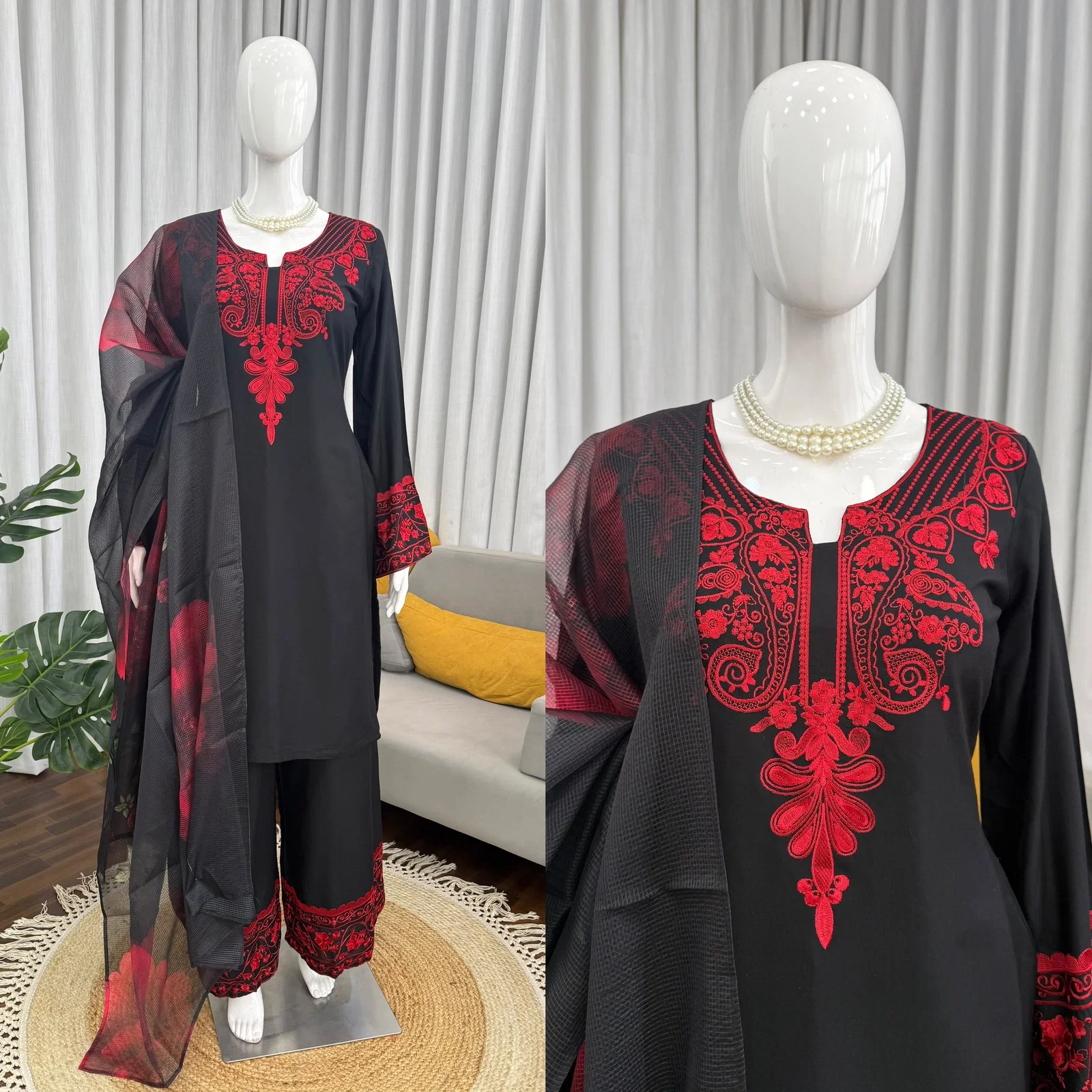 Glory 6002 Cotton Rayon Top And Pant With Dupatta
