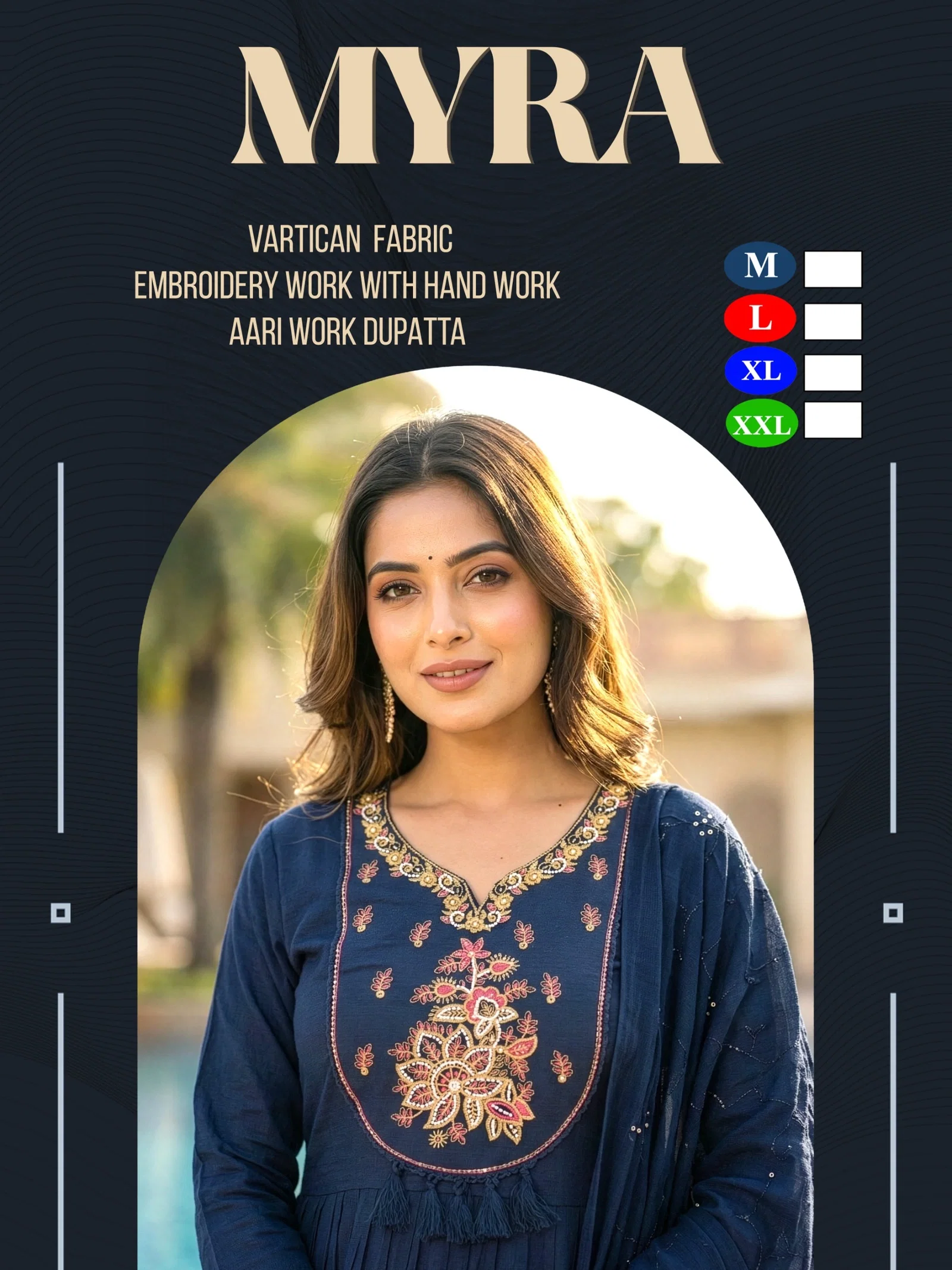 Dnp Maya Vartican Kurti Pant With Dupatta Set
