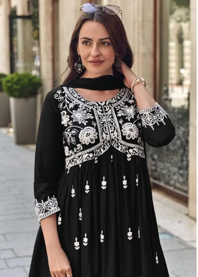 Vamika Lakhnavi Vol 8 Gold Rayon With Thread Worked Kurti Bottom With Dupatta