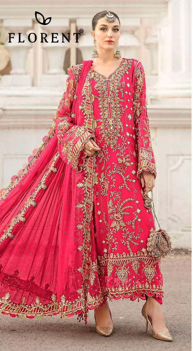 Florent 1055 A To D Chiffon With Heavy Embroidery Pakistani Salwar Kameez