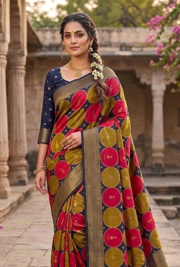 VLC Sangam Soft Fancy Dola Silk Bubble With Rich Pallu Saree