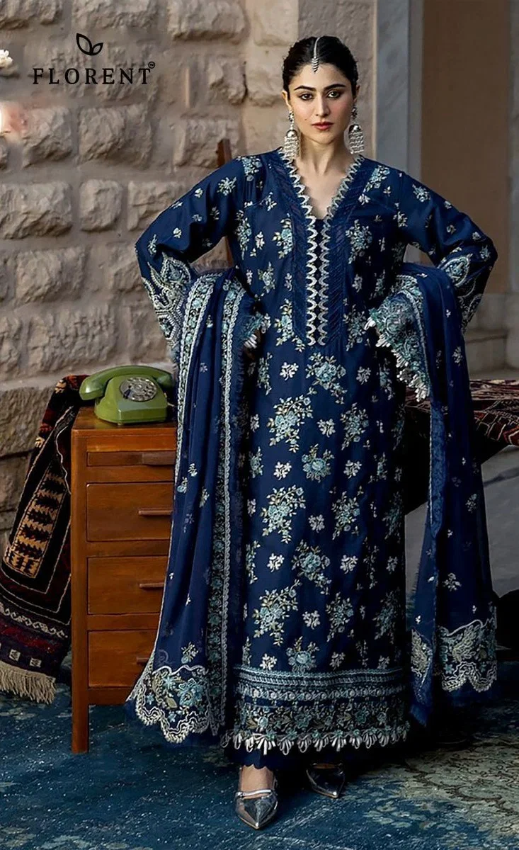 Florent 1066 Rayon Cotton With Embroidered Salwar Kameez
