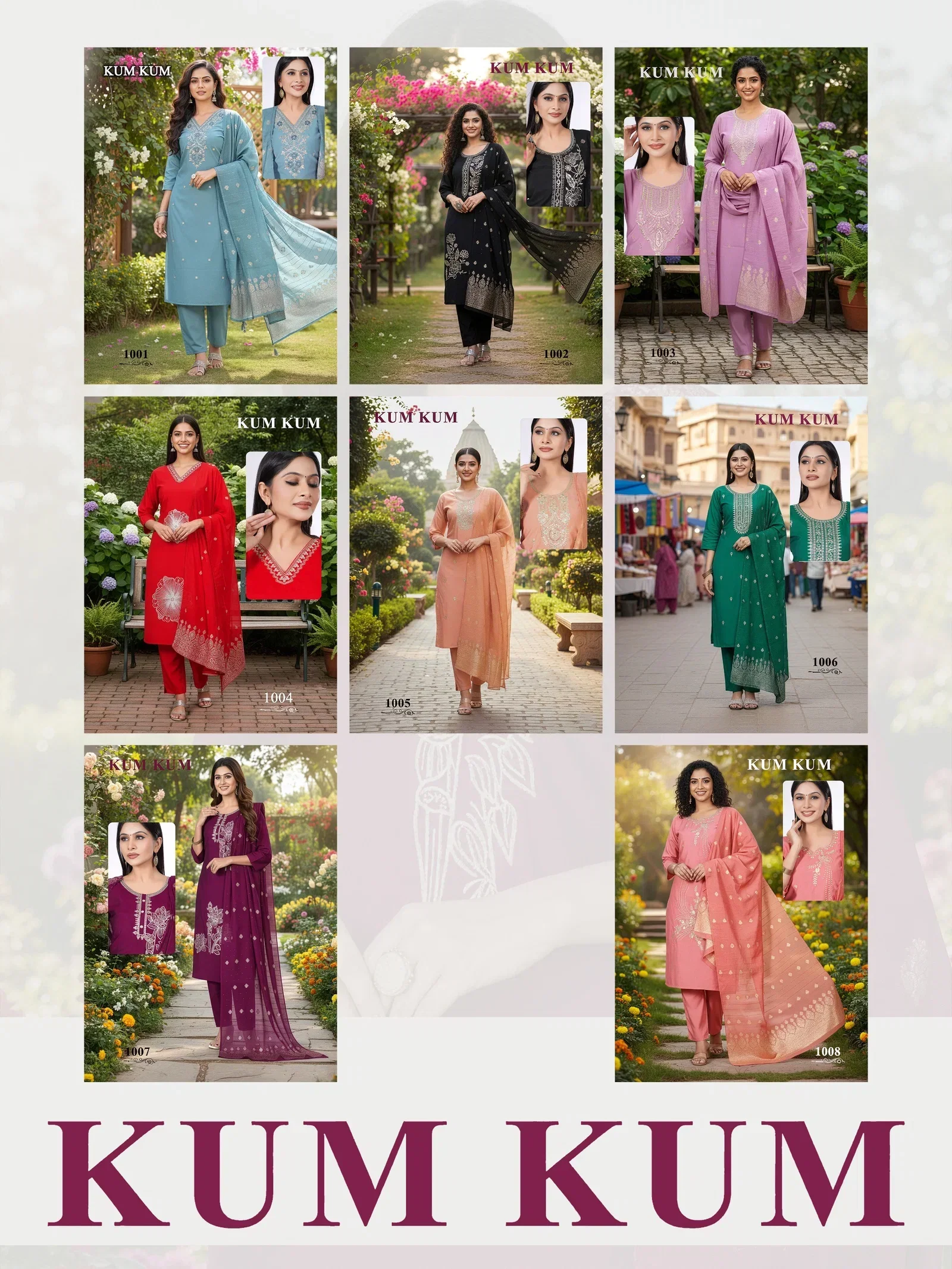De Kum Kum Roman Silk Embroidered Fancy Kurti With Bottom Dupatta