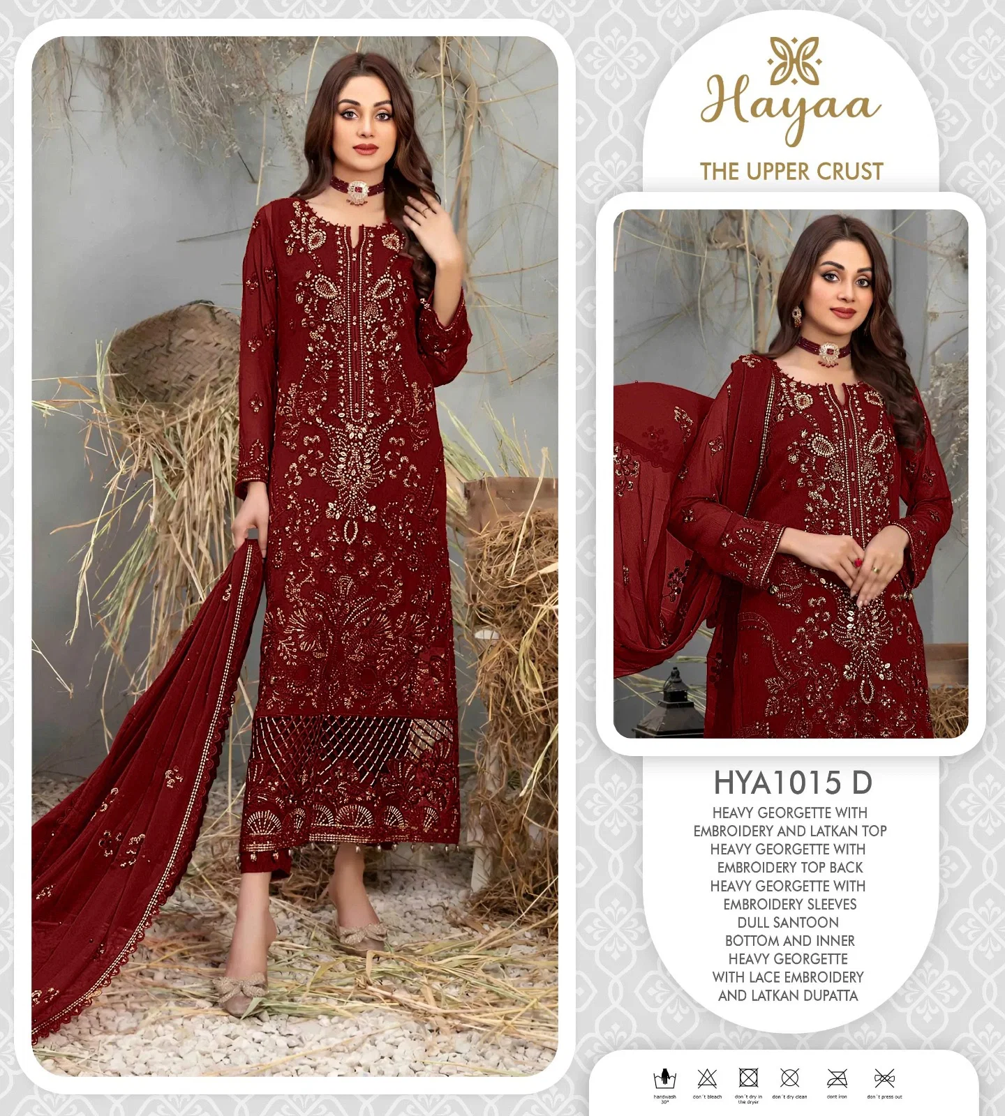 FM HYA 1015 Georgette Readymade Top With Pant And Dupatta