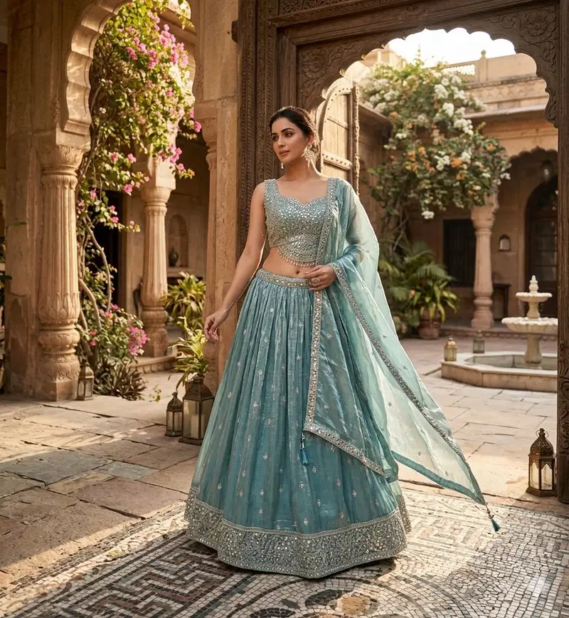 Naisha K 807 Crush Tissue Party Wear Lehenga Choli Collection
