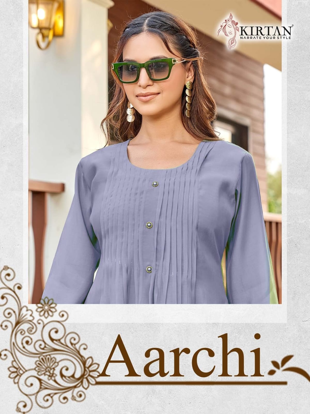 Dnp Aarchi Mal Chanderi Long Kurti