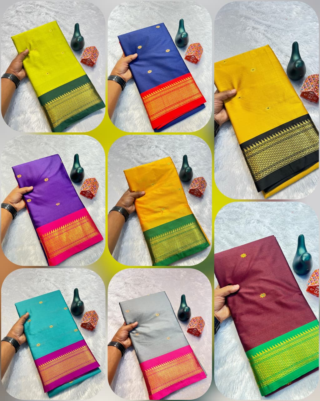 VLC Seema Pure Mercerised Soft Silk in Exclusive Border Design Saree