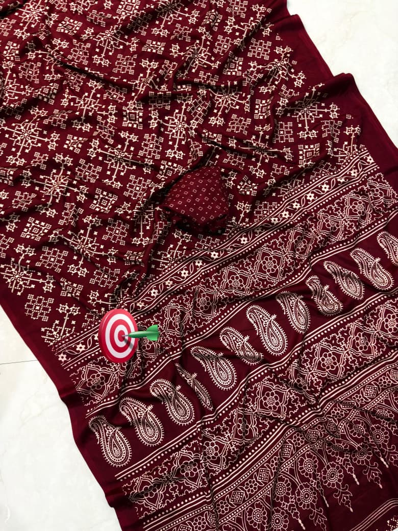Scvf Bandhej Crepe Silk Bandhani Printed Fancy Saree Collection