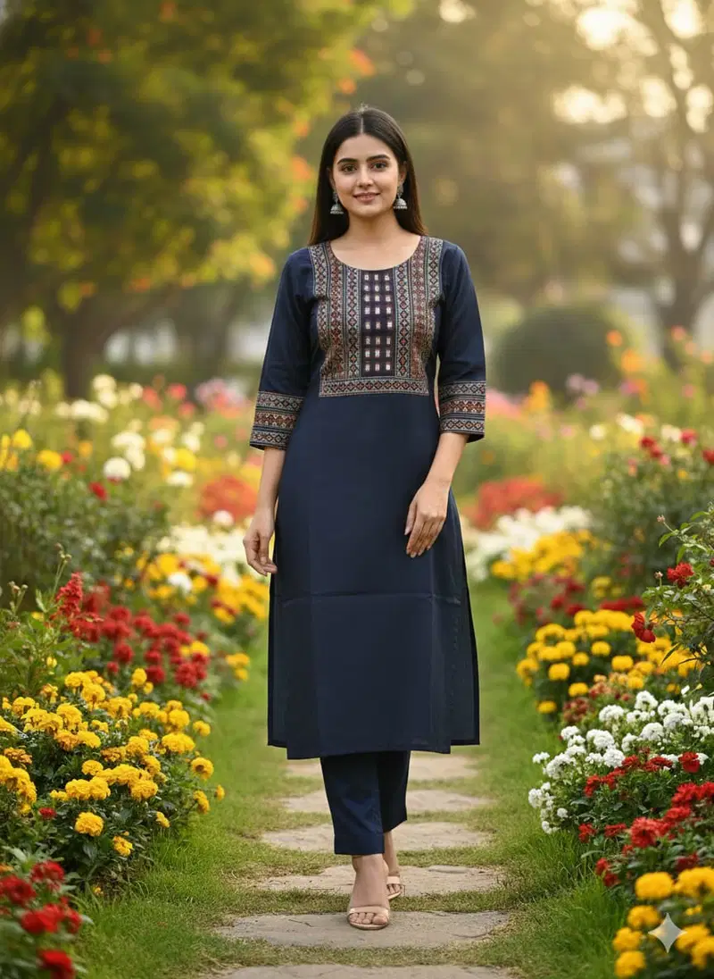 Naisha K 810 Mashru Real Mirror Worked Long Kurti Collection