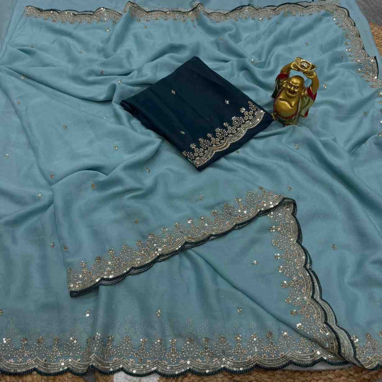 Ds 793 Star Georgette Sequence Worked Beautiful Saree Collection
