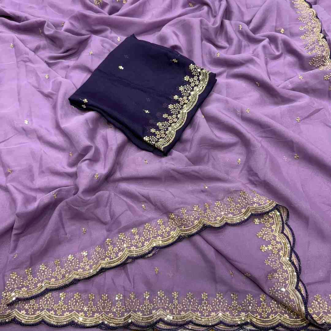 Ds 793 Star Georgette Sequence Worked Beautiful Saree Collection