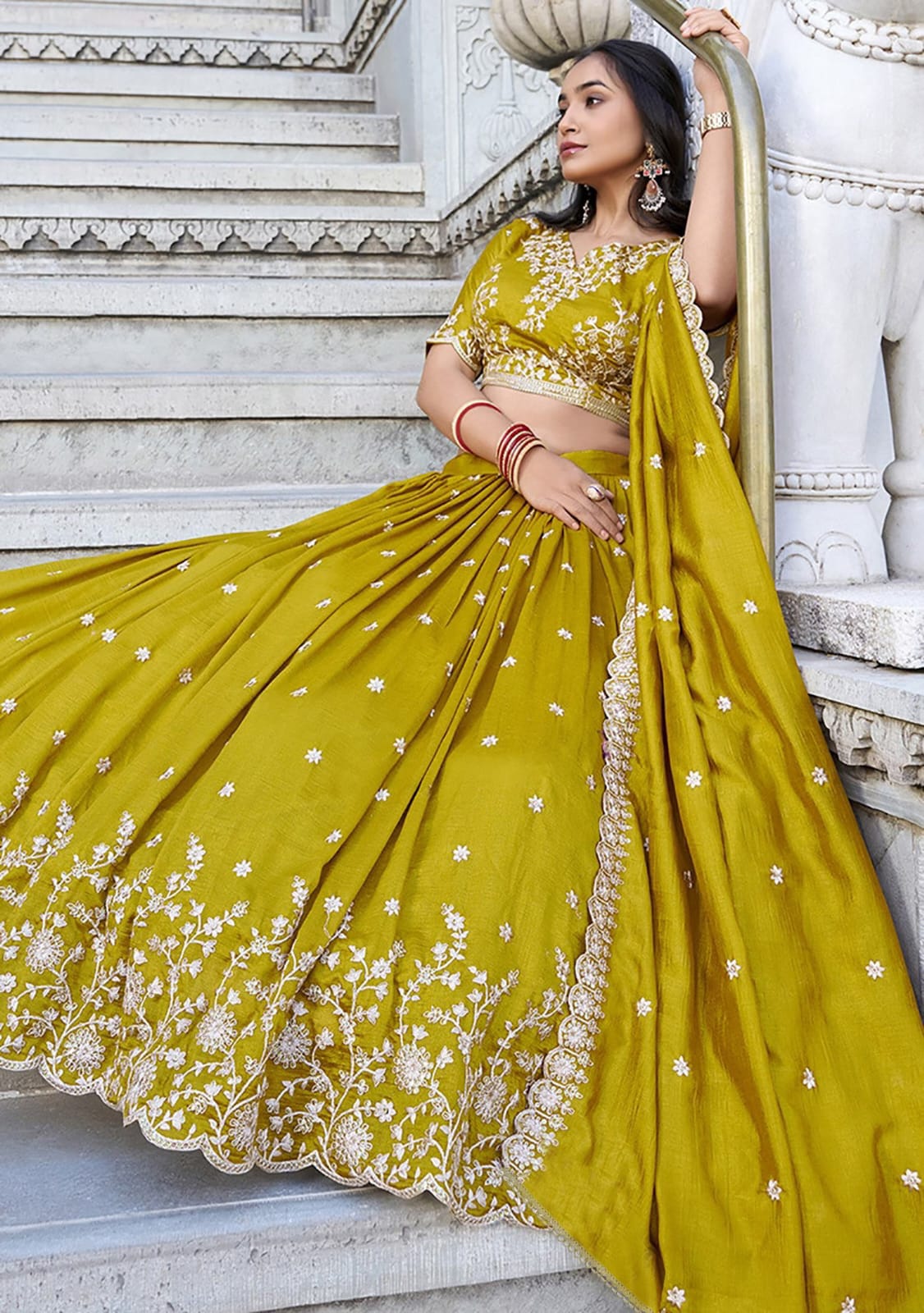 Lekha Dharm Navjot Embellished Semi Stitched Lehenga Choli