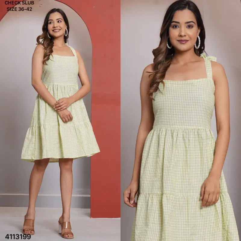 Naisha K 811 Check Slub Fancy One Piece Top Collection
