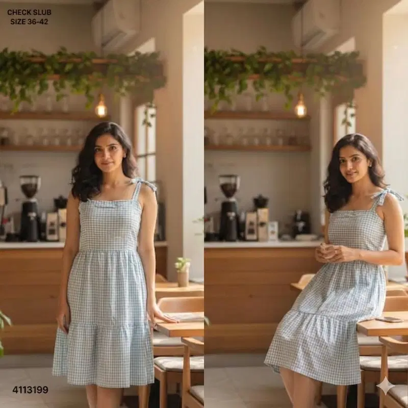 Naisha K 811 Check Slub Fancy One Piece Top Collection