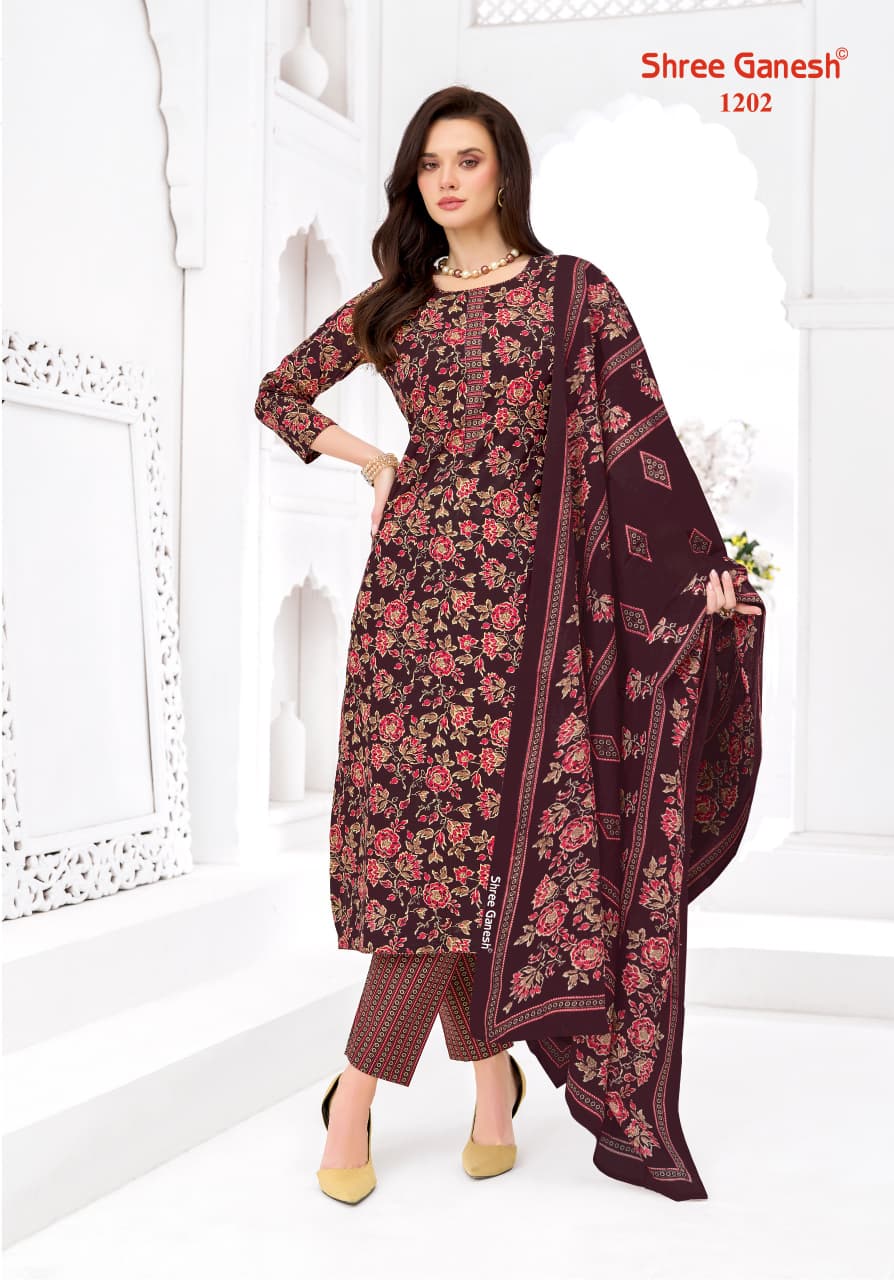 Shree Ganesh Samaiyra Ajrak Vol 1 Readymade Cotton Prined Kurti Pant With Dupatta